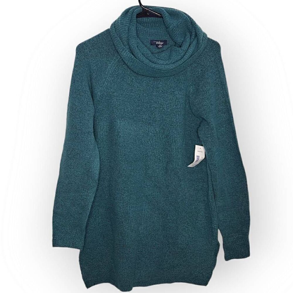 Great Northwest Indigo Women's Cowl Neck Sweater size Medium NWT